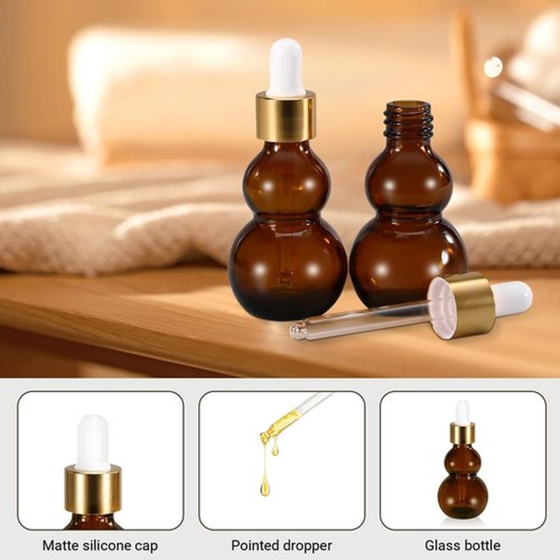 UMETASS 1 oz Dropper Bottles, 30ml Dark Amber Glass Tincture Bottles with Eye Droppers, Leakproof Essential Oils Bottles, Mini Travel Essentials Bottles (6 Pack-Brown)
