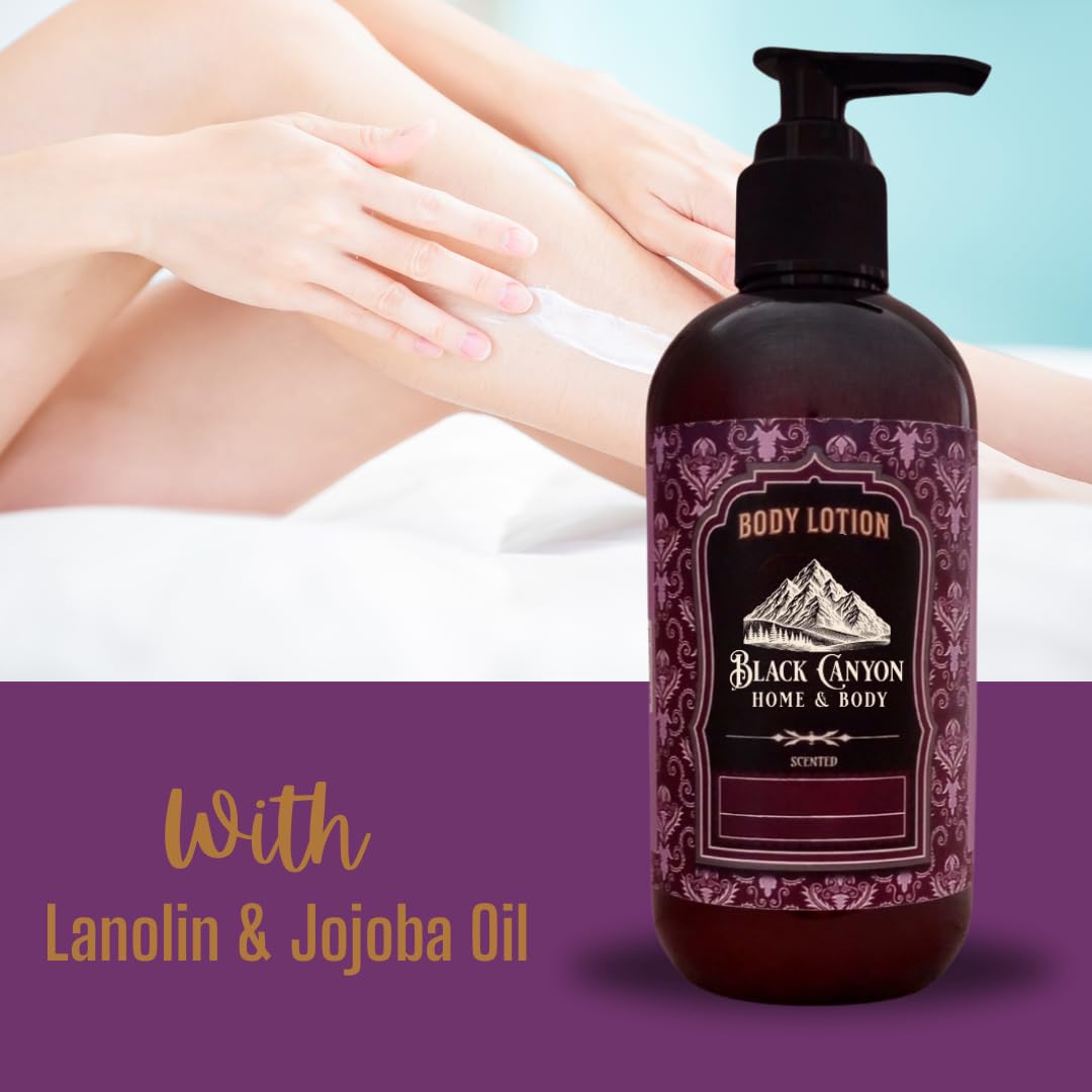 Black Canyon Peach & Cherry Blossoms Scented Body Lotion with Lanolin and Jojoba Oil, 12 Oz