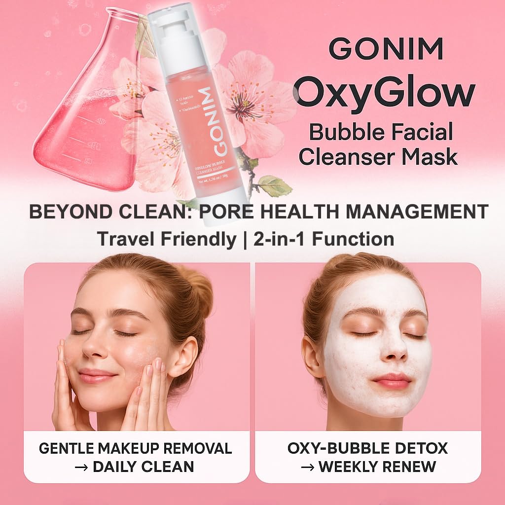 GONIM Face Wash Bubble Facial Cleanser with 3s Self-Foaming, Daily Face Wash for Makeup Remover, Collagen + Ceramides + Niacinamide, Weekly Face Mask for Oily Skin Deep Cleansing Skin Care 50g/1.76oz