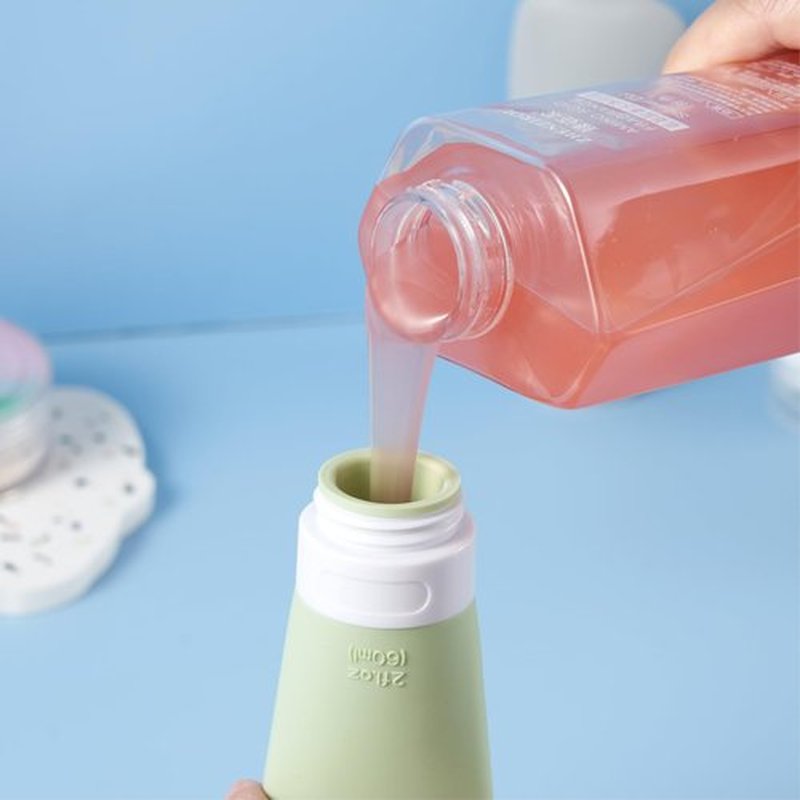 INSFIT Travel Bottles for Toiletries, TSA Approved 2oz Travel Size Bottles Leak Proof Travel Containers for Toiletries, BPA Free Refillable Travel Accessories for Shampoo Body Wash Liquids Green