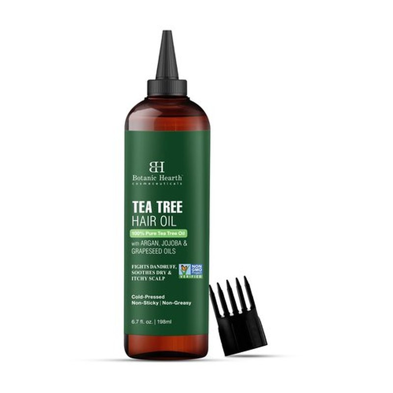 Botanic Hearth Tea Tree Oil for Hair | With Jojoba & Grapeseed Oils | Soothes Itchy Scalp & Fights Dandruff | Non GMO Verified | 6.7 fl oz