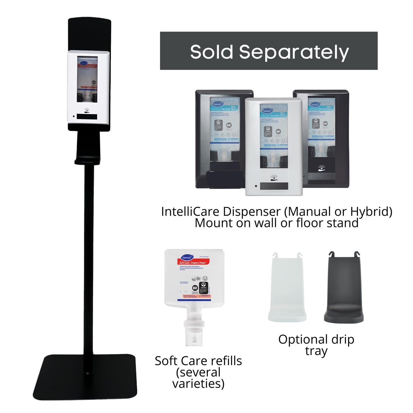 Diversey Soft Care Sentry Foaming Antibacterial Hand Soap, Fragrance-Free, 1.3 L Cartridge Refill, 6/carton