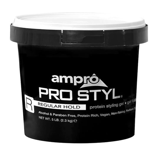 AmPro Pro Styl Styling Gel 80 OZ - Alcohol-Free, Vegan Formula for Flexible Hold - Non-Flaking, Strengthens All Hair Textures