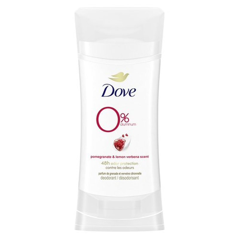 Dove 0% Aluminum Deodorant Stick Non-irritating Deodorant for Underarm Care Pomegranate and Lemon Verbena Kindest Aluminum free Deodorant 2.6 oz