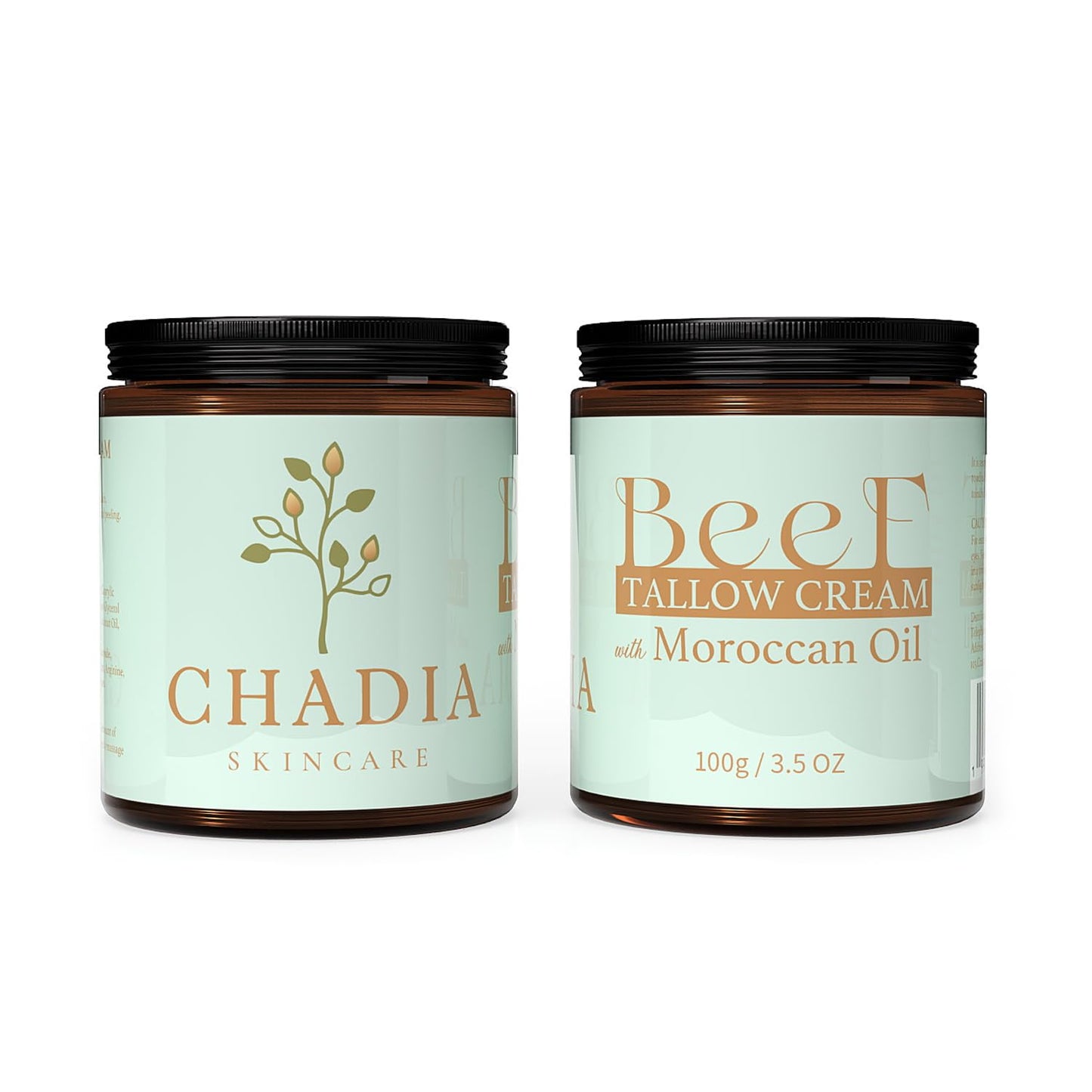 Beef Tallow for Skin - Organic Grass Fed Beef Tallow Balm, Whipped Beef Tallow for Face & Body, Moisturizer for Dry Skin, Shea Butter with Moroccan Oil (3.5 oz)
