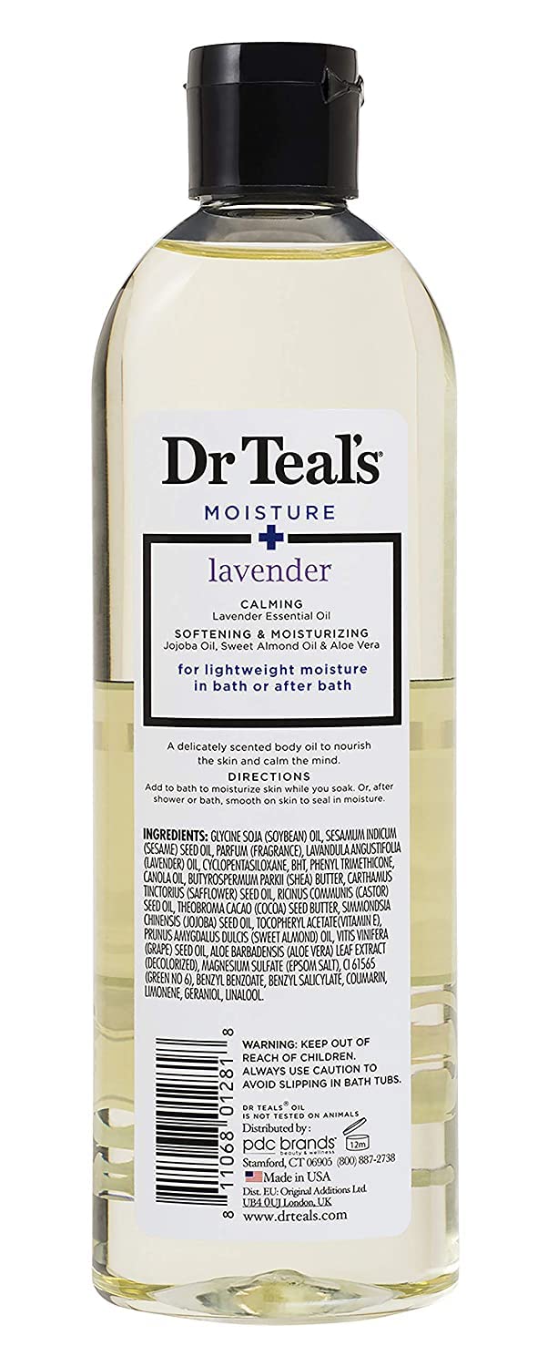 Dr. Teals Bath & Body Oil Variety Gift Set (2 Pack, 8.8oz Ea.) - Soothing Lavender & Ultra Rich Shea Butter - Essential Oils Hydrate Skin & Alleviates Daily Stress - at Home Spa Kit