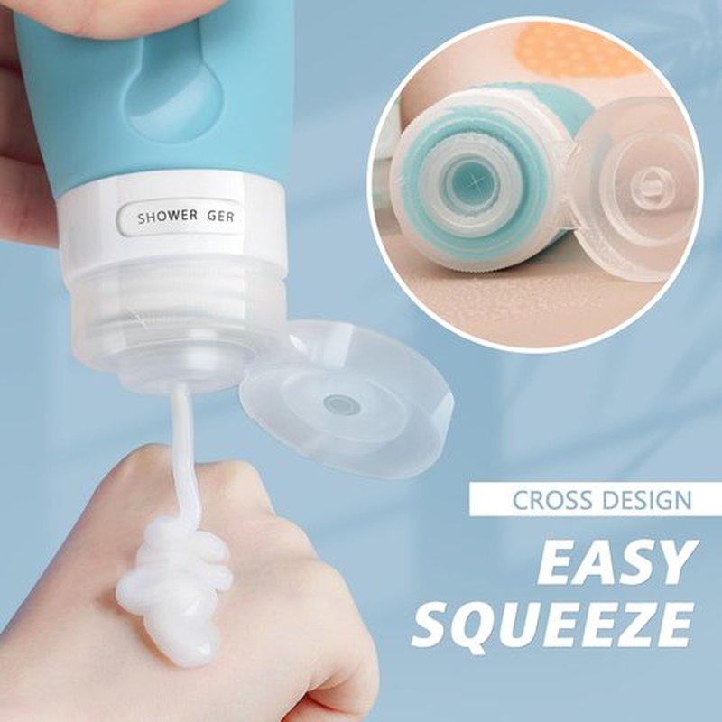 AMMAX Travel Bottles for Toiletries 3 oz with Labels Silicone Leak Proof Travel Size Containers for Shampoo Lotion Refillable Travel Bottles Portable Size as Reusable Travel Accessories 5 pack