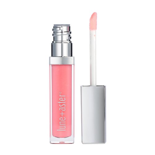 LUNE + ASTER Vitamin C+E Lip Gloss | Non-Sticky, High-Impact Shine, Buildable-Sheer Formula - Pink Salt
