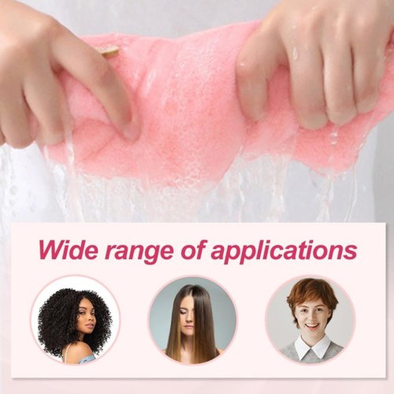 2Pcs Rapid Drying Towel, 2025 New Rapid Drying Towel for Hair with Button, Microfiber Hair Towel for Curly Hair, Rapid Hair Drying Towels for Women Shower (Blue+Pink)