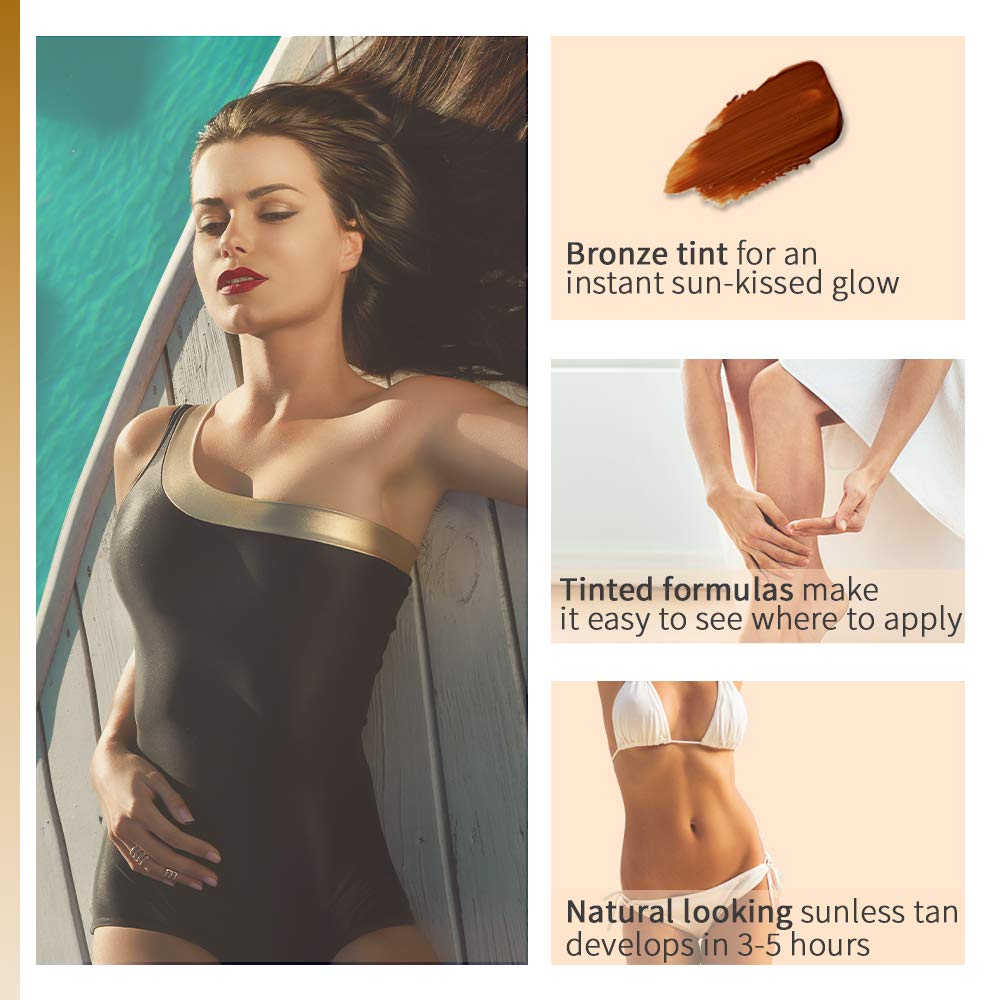 Body Drench Quick Tan Instant Self-Tanner - Bronzing Mousse, Self Tanning Foam for Natural and Quick Sun-Kissed Tan Skin, Medium Dark, 4.2 Oz, 2-Pack