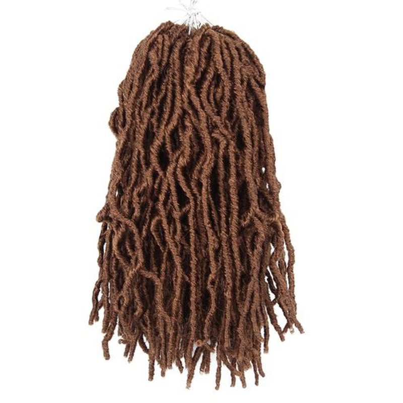 12 Inch Soft Locs Crochet Hair 6 Packs Short Straight Pre-looped New Faux Locs Crochet Hair, 30#(Light Brown)