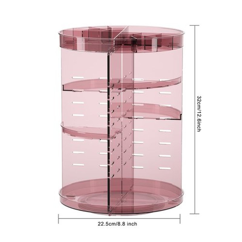 Jiavarry 360 Rotating Makeup Organizer with Slots, 8 Adjustable Layers Spinning Skincare Organizer, Large Capacity Makeup Organizer and Storage, Carousel Cosmetic Shelf for Vanity Bathroom Countertop