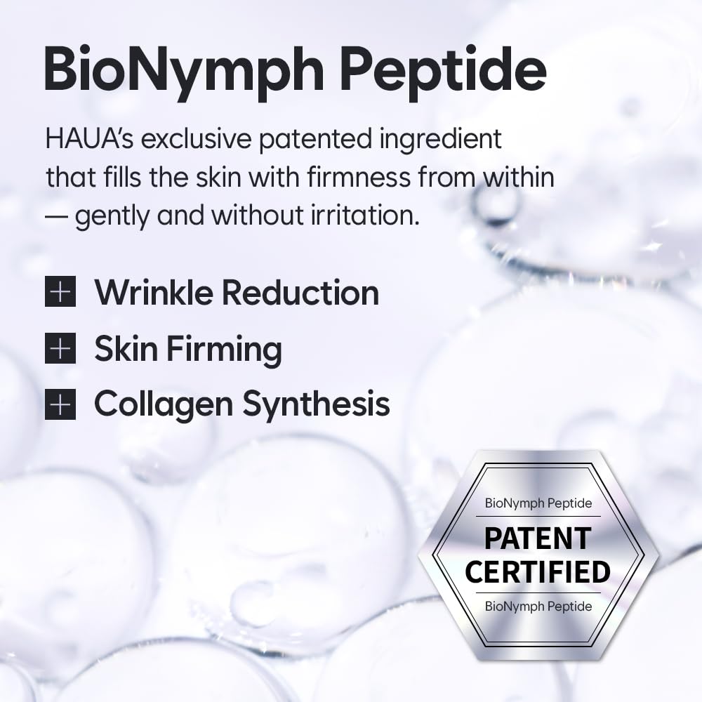 HAUA Bionymph Peptide Youth Serum, Wrinkle Care, Well-aging, Anti-aging, Fine lines, Deep Hydration, Patented BioNymph Peptide, Valentine's Day Gifts for Woman | 47ml