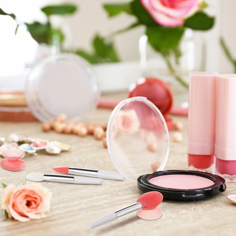 20 Pcs Silicone Lip Brush Covers and Lip Brushes for Lipsticks, Lip Gloss, Lip Balm and Other Cream Makeup Products (Pink, White)