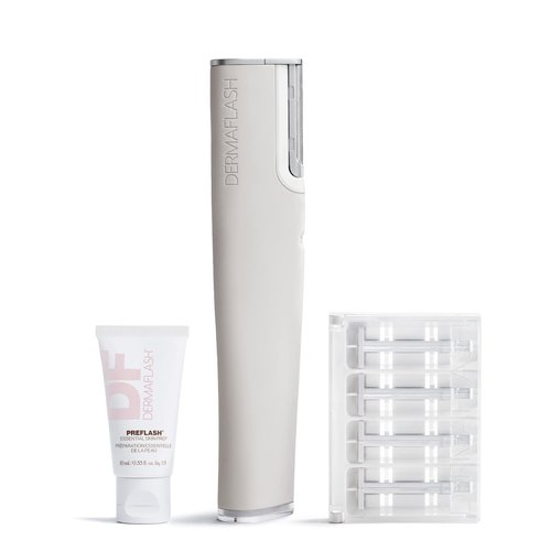DERMAFLASH LUXE+ Sonic Dermaplaning Tool for Face Peach Fuzz Removal, Anti-Aging and Exfoliation, Stone
