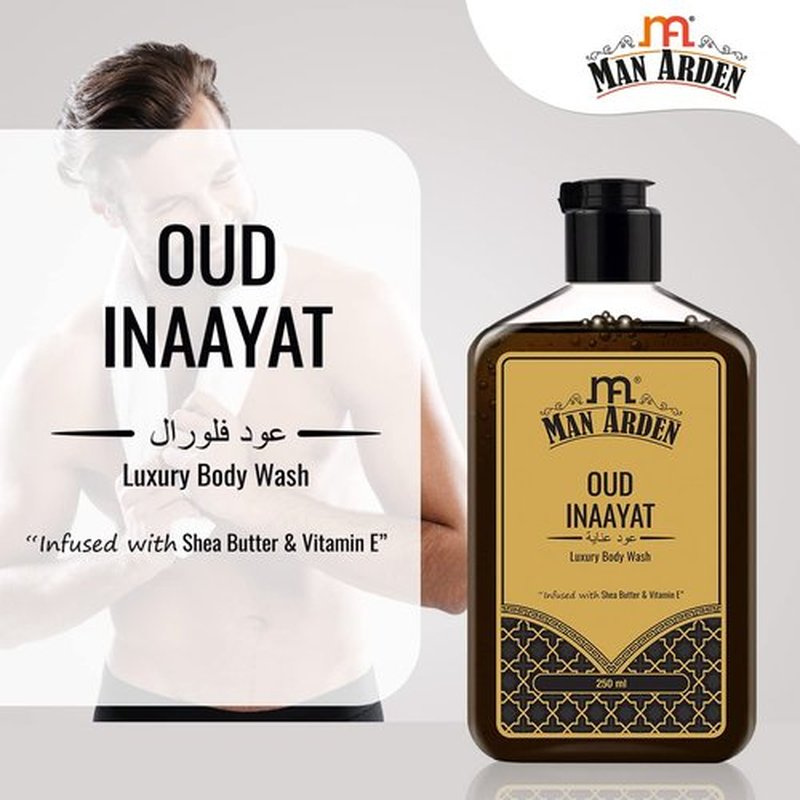 Man Arden Oud Inaayat Luxury Body Wash Infused With Shea Butter & Vitamin E, 250ml