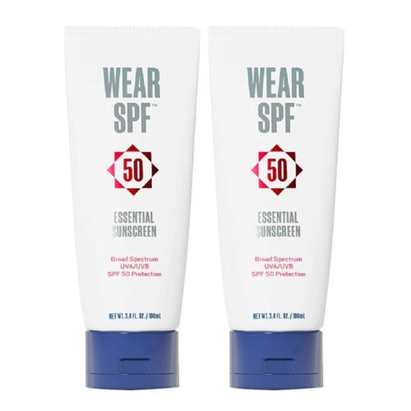 WearSPF Essential Sunscreen SPF 50 Broad Spectrum Hybrid Lotion for Face and Body with Zinc Oxide to Reflect Harmful UVA/UVB Rays, 3-pack