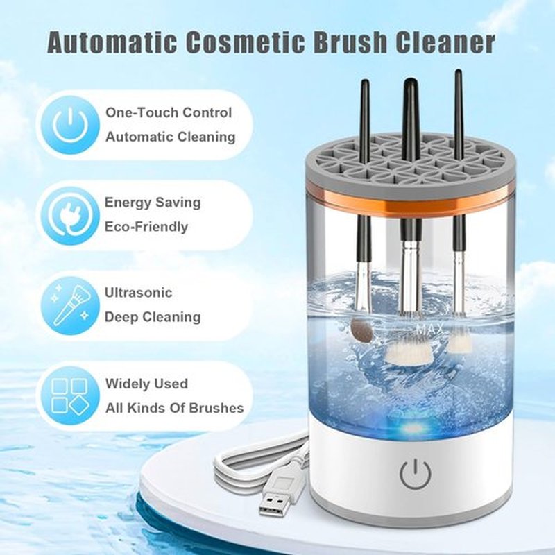 Beauty Swirl Cosmetic Brush Cleaner, The Cozy Luna Brush Cleaner, Beautyswirl Cosmetic Brush Cleaner, Automatic Electric Makeup Brush Cleaner for All Brush (Charging type)
