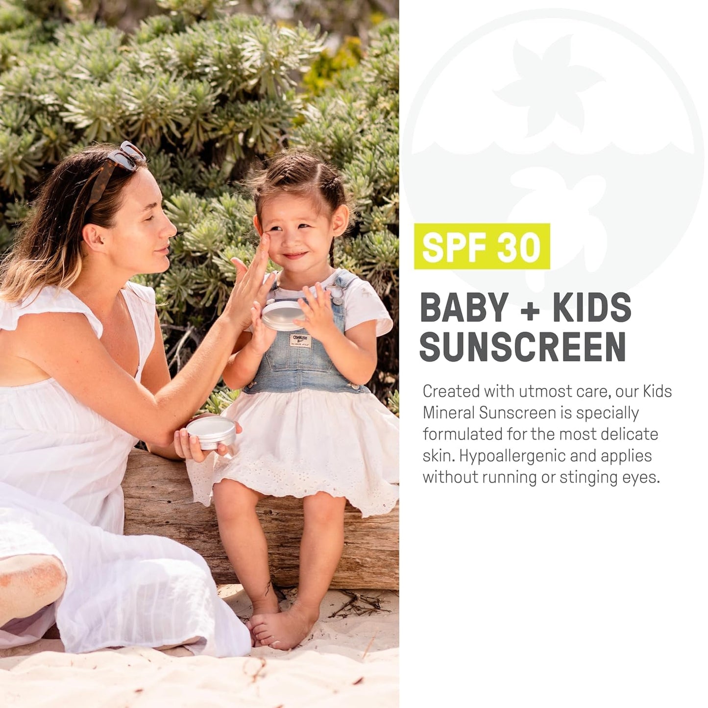 Raw Elements Baby & Kids SPF 30 Organic Sunscreen Tin, Non-Nano Zinc Oxide, Reef-Safe, Cruelty-Free, Gluten & Nut Free, W/Face and Body Mineral Sunscreen Tin, Water Resistant, Plastic Free, 3 oz