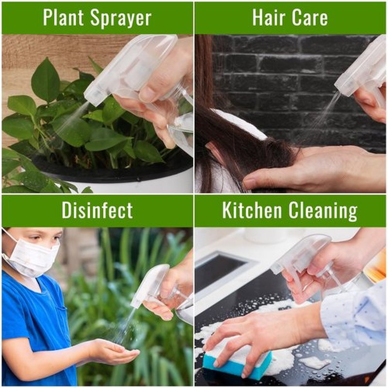 AuroTrends Glass Spray Bottles 16oz 3Pack, Empty Glass Spray Bottles for Cleaning, Glass Spray Bottle with Silicone Sleeve for Cleaning, Essential Oils, Plants(16fl.oz, 3Pack)