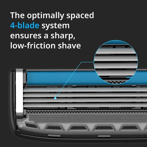 Dorco Pace 4 Pro - Four Blade Razor Shaving System - 52 Cartridge Refills (No Handle)