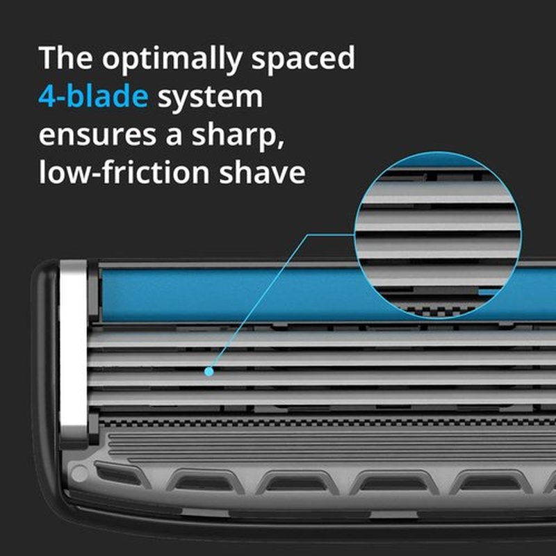 Dorco Pace 4 Pro - Four Blade Razor Shaving System - 16 Cartridges (No Handle)