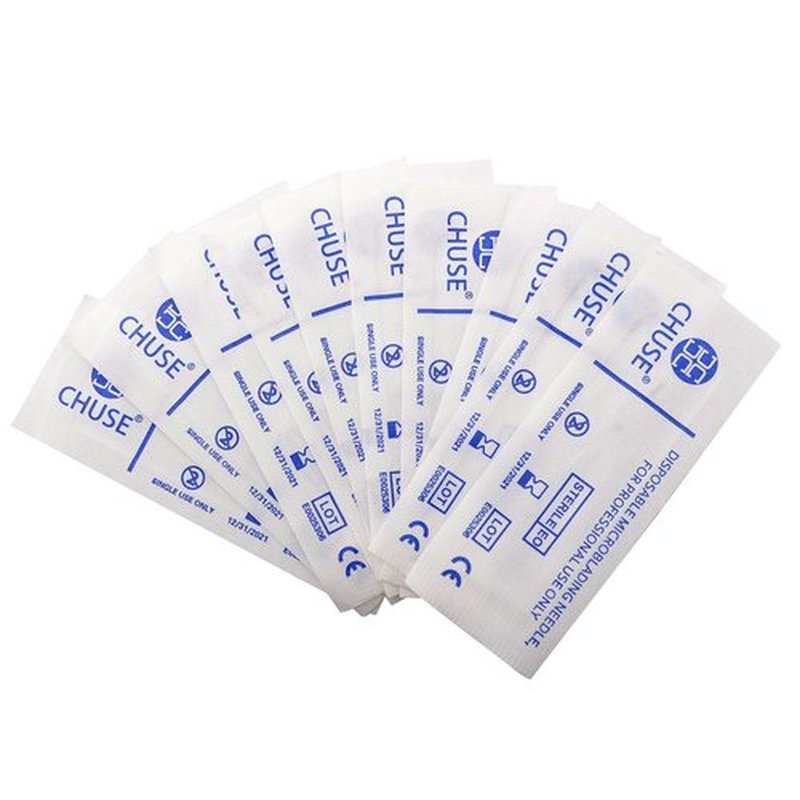 Chuse S14 50pcs Manual Eyebrow Permanent Makeup Needles Tattoo Micro Blade 14 Sloped Needles