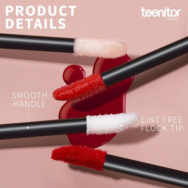 Teenitor 600 Pcs Disposable Lip wands Lip Applicators Disposable, Lipstick Testers Wands Lint Free Applicators for Makeup Lip Brushes Wands Makeup Beauty Tool Black