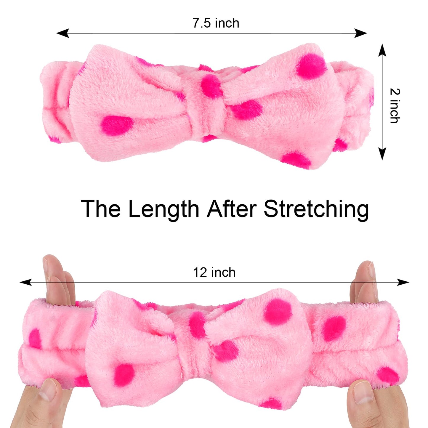 Casoty 10 Pcs Skincare Headbands, Spa Headband for Washing Face, Soft Coral Fleece Hair Bands for Makeup, Bow Headbands for Face Washing Shower Skin Care Yoga