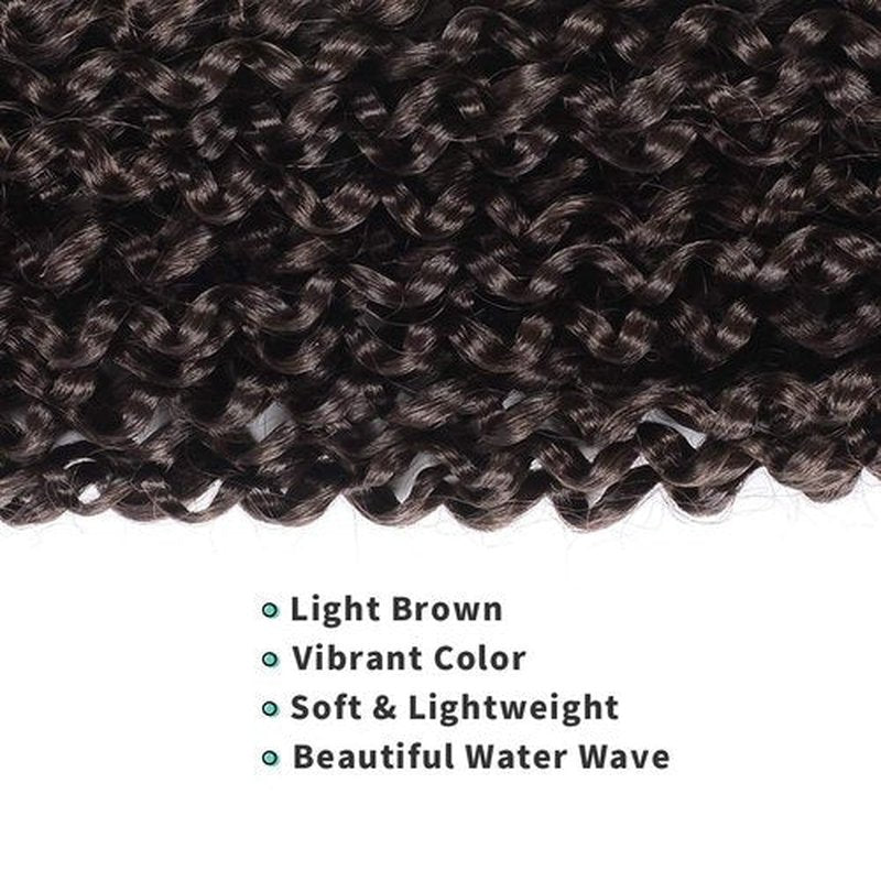 Passion Twist Hair - 18 Inch 7packs Light Brown Water Wave Crochet Braids Synthetic Braiding Hair Extensions (18 Inch 7Packs, 4#)…
