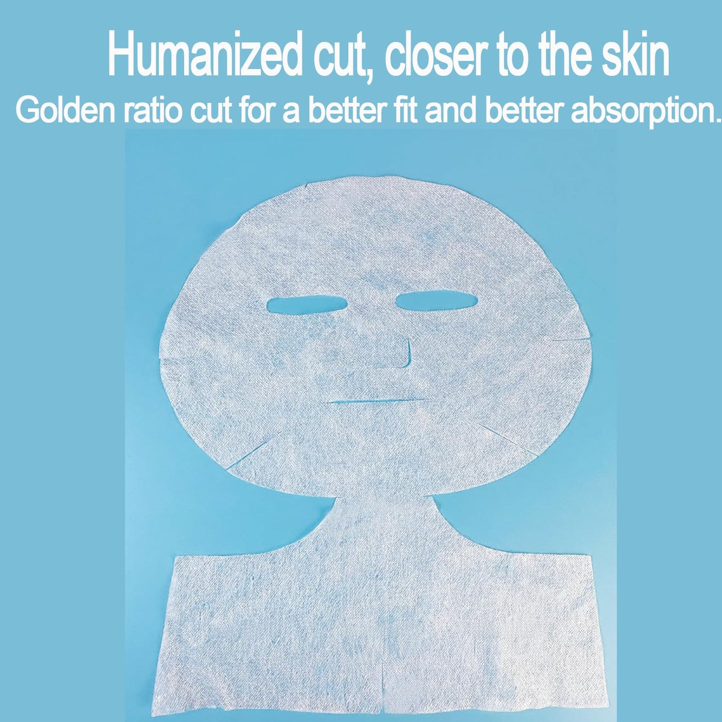 50 Pcs Disposable White Silk & Neck Mask Paper Wrapped Moisturizing Patch, Pre-Cut Mask Sheets, Light Silk Material, Spa Skin Care
