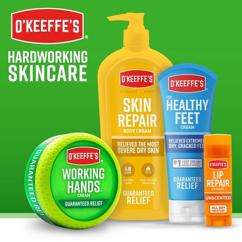O'Keeffe's for Healthy Feet Foot Cream; Guaranteed Relief for Extremely Dry; Cracked Feet; Instantly Boosts Moisture Levels; 3.2 Ounce Jar; (Pack of 12)