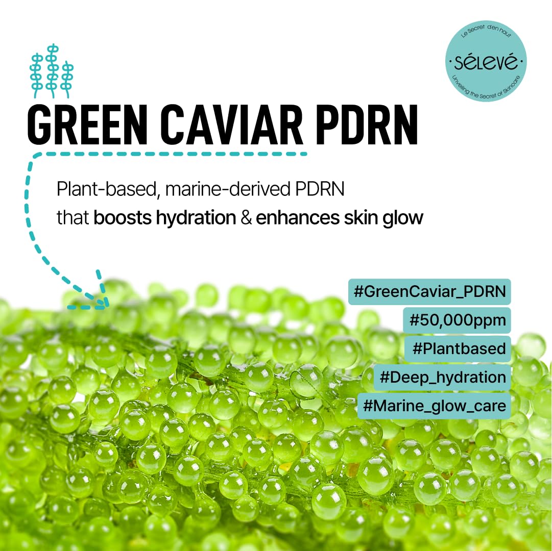 SELEVE Glow Caviar Bubble Toner – Hydrating & Glow Face Toner with Green Caviar Liposomal, Niacinamide, Panthenol & Ferulic Acid, Sensitive & Dry Skin, Korean Skin Care (3.38 fl.oz / 100ml)