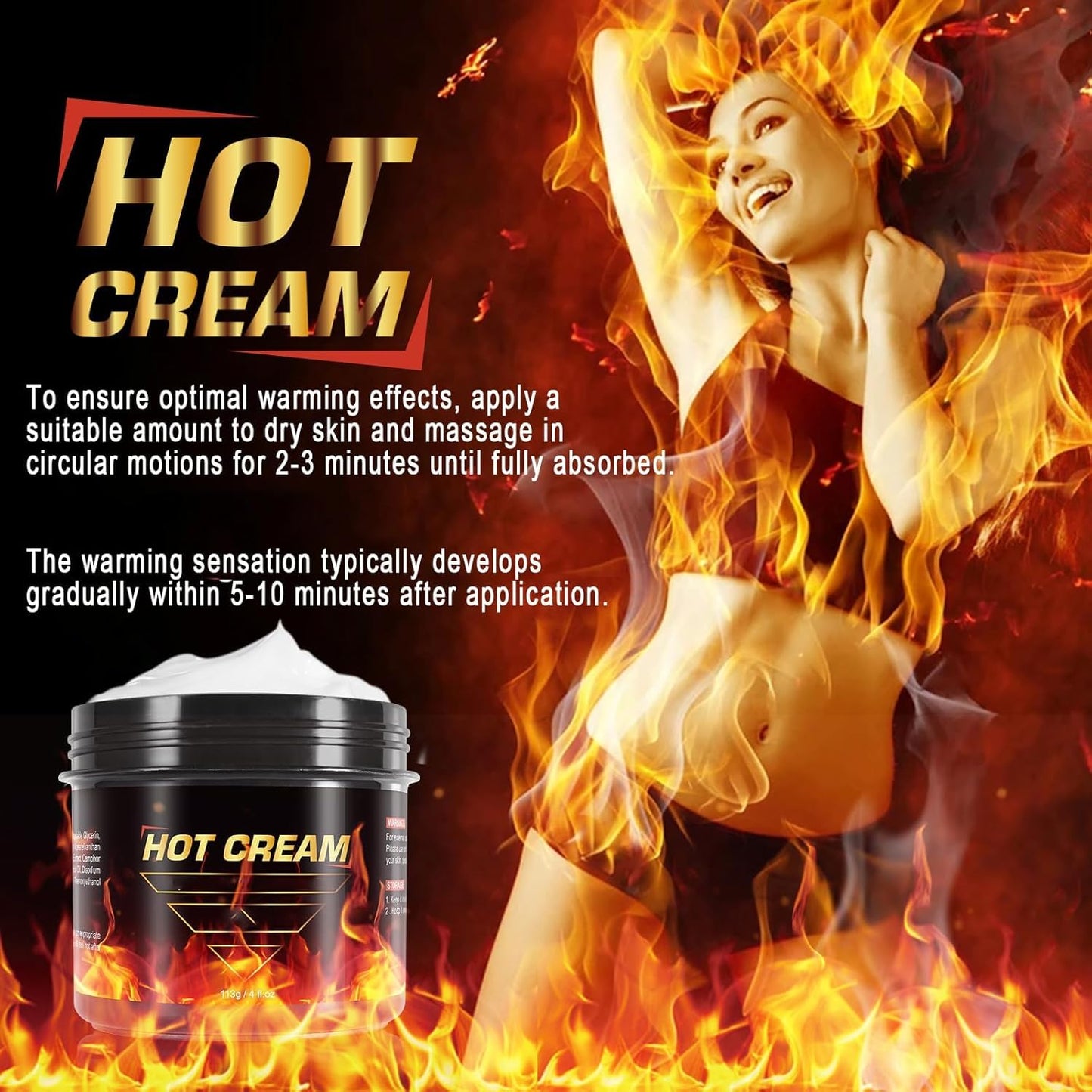 VOGSIG Hot Sweat Cream – Workout Support Formula for Muscle Warm-Up & Skin Comfort – Helps Encourage Perspiration During Exercise – For Women & Men – Thighs, Arms & Body – 4 fl oz