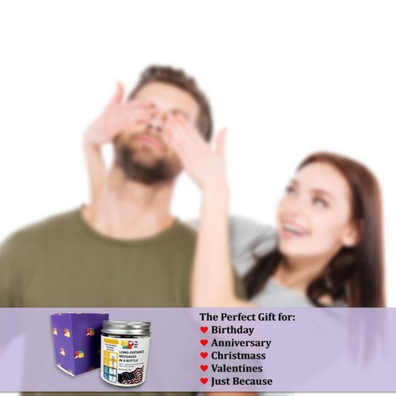 Long Distance Relationships Gifts Love Messages in a Bottle for Boyfriend or Girlfriend, 50 Pre-Written Love Capsules in a Jar, Cute Anniversary Gift for Engaged Couples, Valentine's Day
