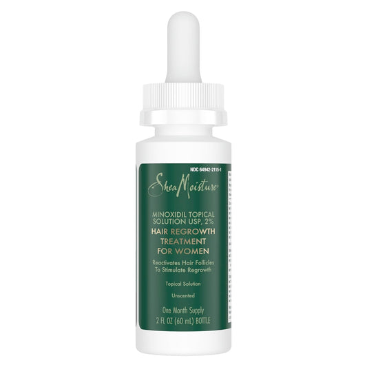 SheaMoisture Hair Regrowth Treatment for Women Minoxidil Topical Solution UPS, 2% to Stimulate Hair Regrowth Unscented 2 oz