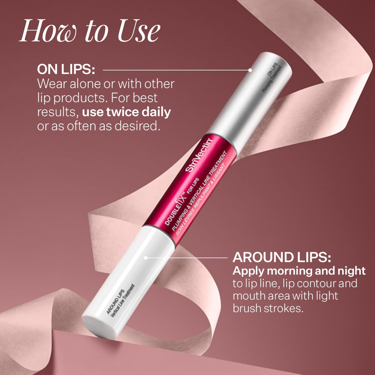 StriVectin DoubleFix For Lips 2-in-1 Lip Fix Plumping Treatment & Vertical Line Treatment (Pack of 2)