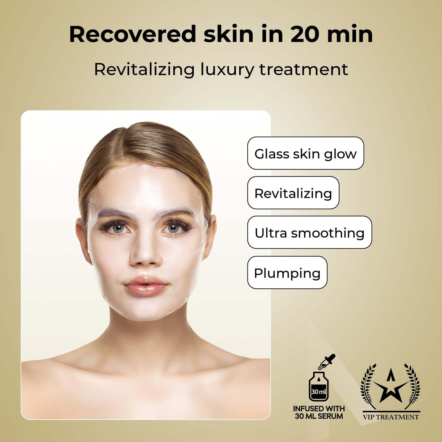 STARSKIN VIP Gold Mask Face, Coconut Bio-Cellulose Revitalizing Face Mask for all Skin Types, Korean Skin Care, Instant Hydration and Plump, Moisturizing and Nourishing, K-Beauty (Pack of 1)
