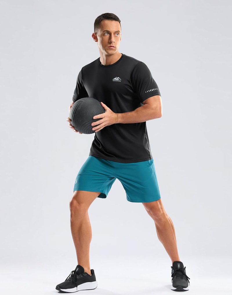 Men's UPF 50+ Sun Protection Workout T-Shirt - Moisture-Wicking Rash Guard for Beach & Hiking