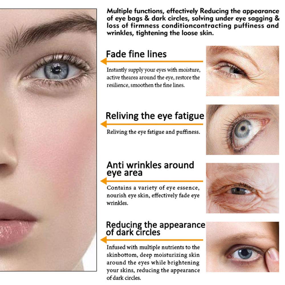 MIESCHER Eye Peptide Serum Massage Roller Nourishing Relieve Loose Eye Bags Dark Circles Skin Care Under Eye Cream for Fine Wrinkles and Puffiness Daily Skincare(Nourishing Grey)