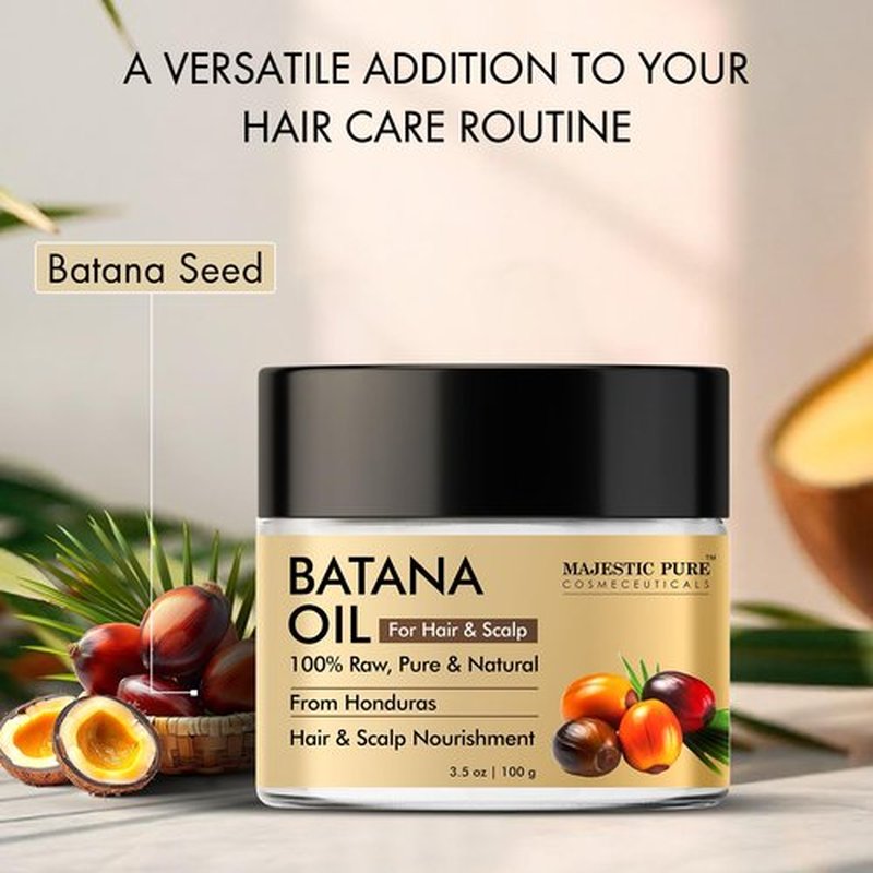Majestic Pure Batana Butter for Hair & Scalp Nourishment, Strengthening, Nourishing, Voluminizing - Non GMO Verified, 3.5 Oz