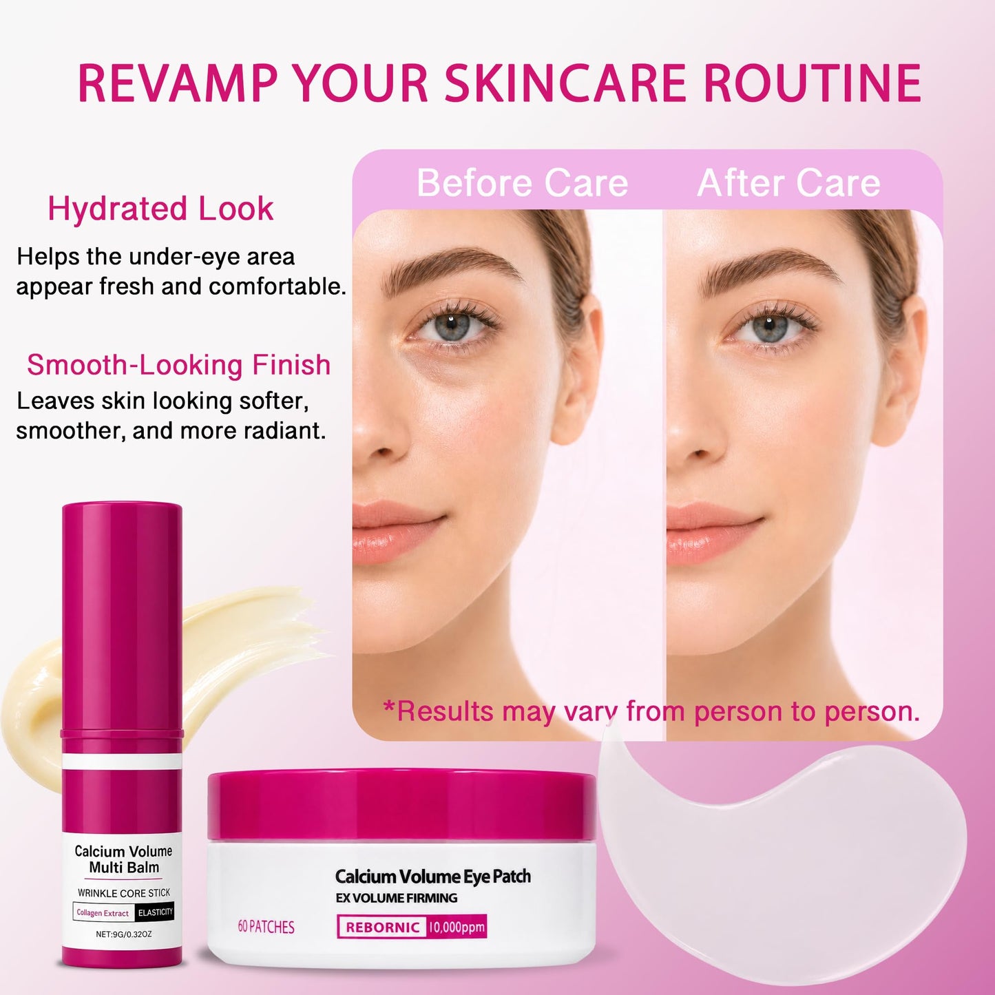 Calcium Daily Care Skin Set with Calcium Multi Balm Stick – Gentle Firming & Moisture Routine for Smooth, Comfortable-Looking Skin, Daily Use Skincare Collection, Travel-Friendly