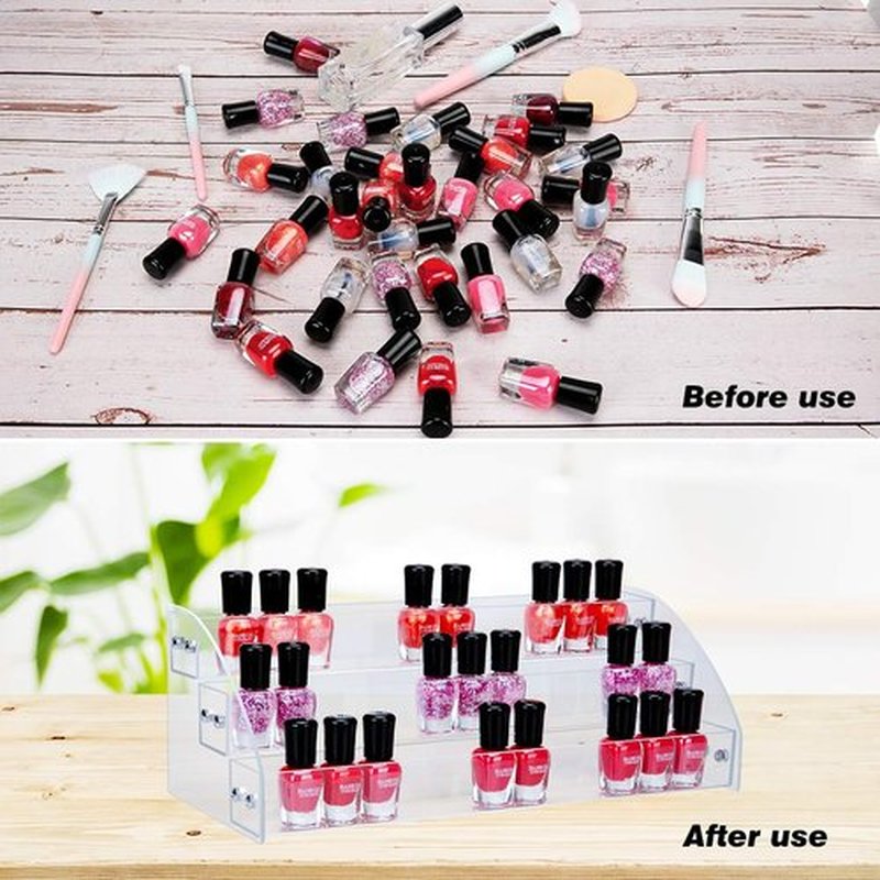 KINGROW Acrylic Nail Polish Organizer 36 Bottles of 3 Layers Display Rack Storage Rack Holder Jewelry Makeup Organizer