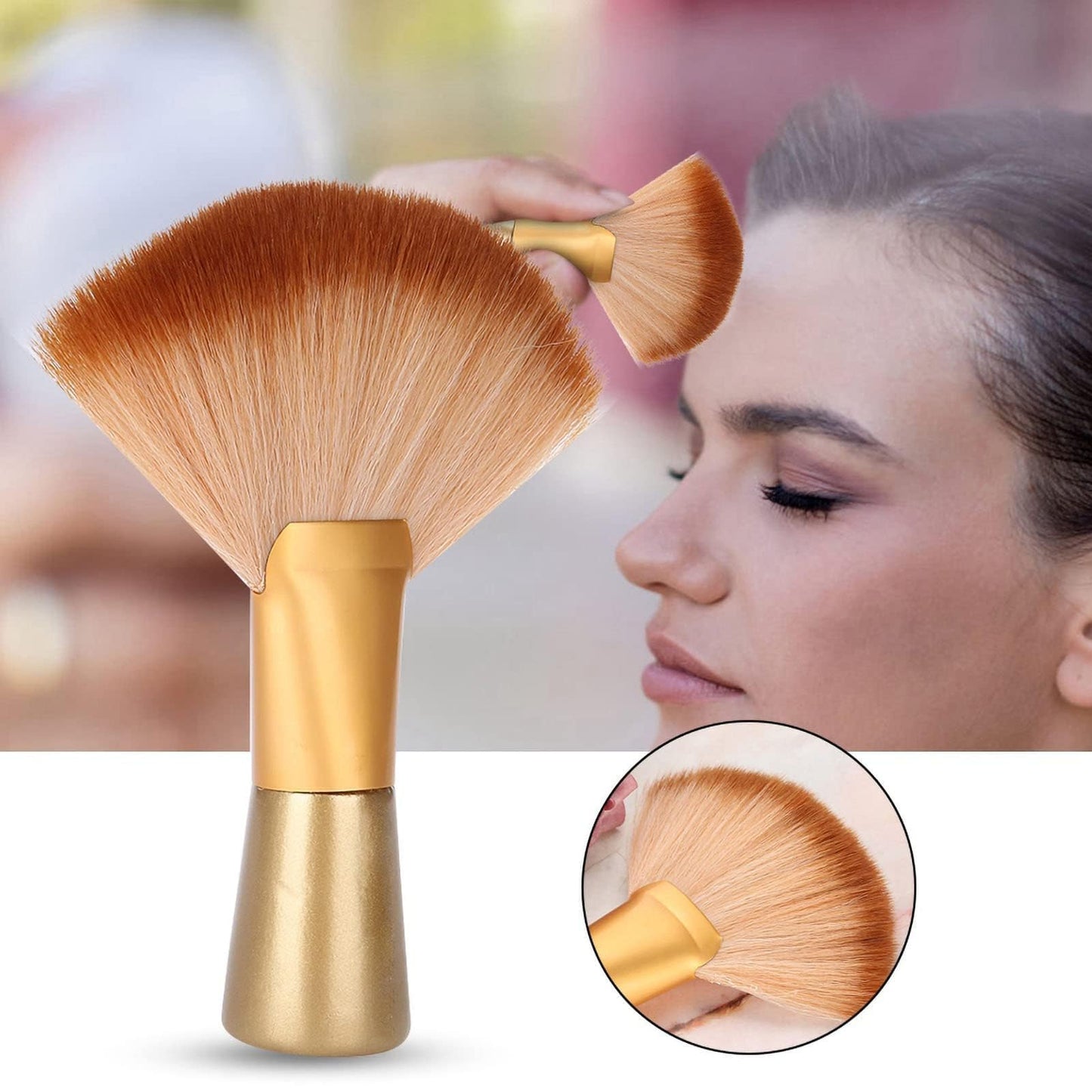 Mrxxjz Professional Powder Brush - Large Body Dual-Use Setting Too Soft Bristles for Spray Tan & Makeup Finishing, Salon-Grade Face/Body Brush Accessories for Home or Professional Use