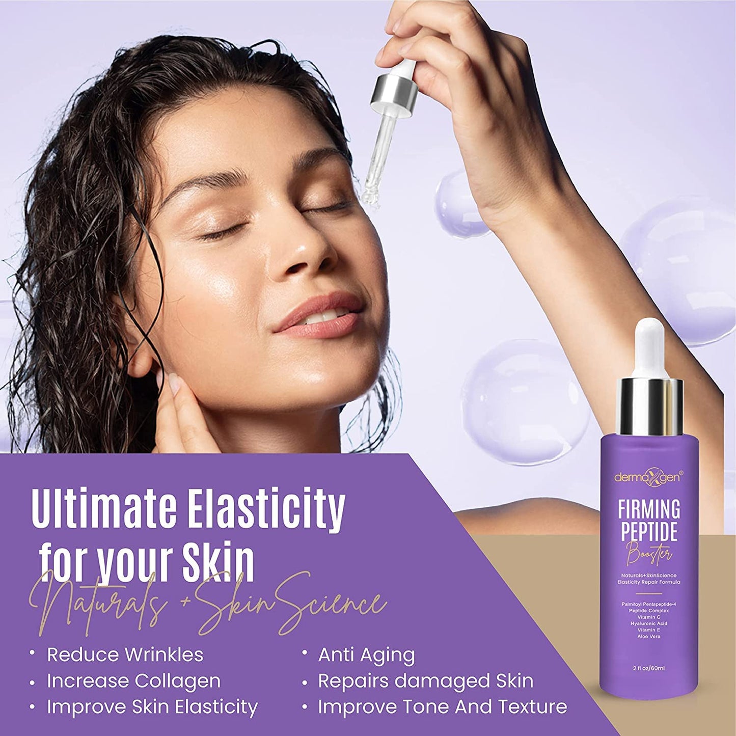 DERMAXGEN - Peptide Complex Serum + MATRIXYL 3000 ORGANIC HYALURONIC - Powerful Triple Combination Serum Anti Aging & Wrinkles - Heals and Repairs Skin Set - 2 FL OZ