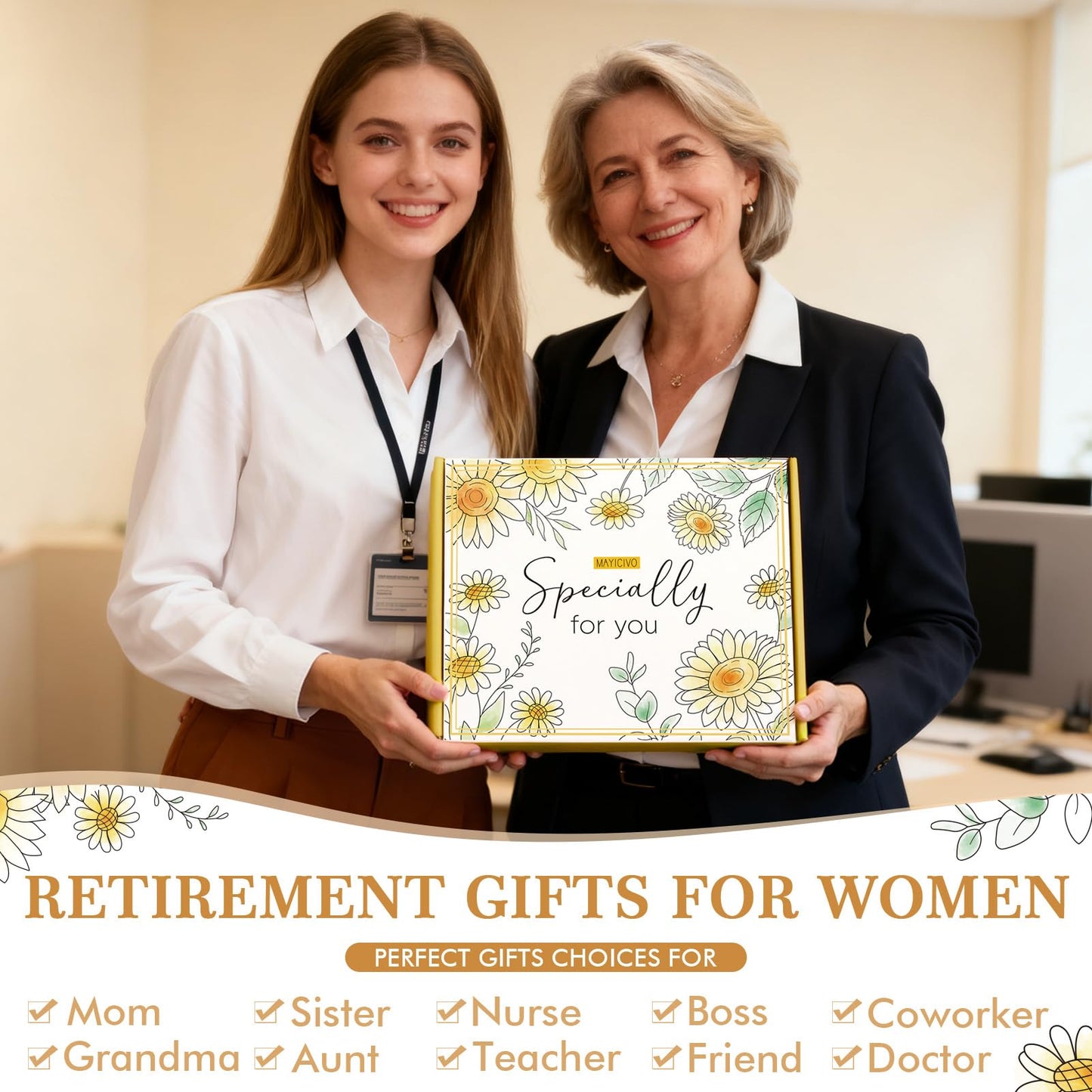 Happy Retirement Gift for Woman 2026, Best Cool Retirement Gifts for Women Coworker, Funny Retired Gifts Idea for Retiree Women Teacher Nurse Boss Friend Mom Grandma, Farewell Leaving Going Away Gift