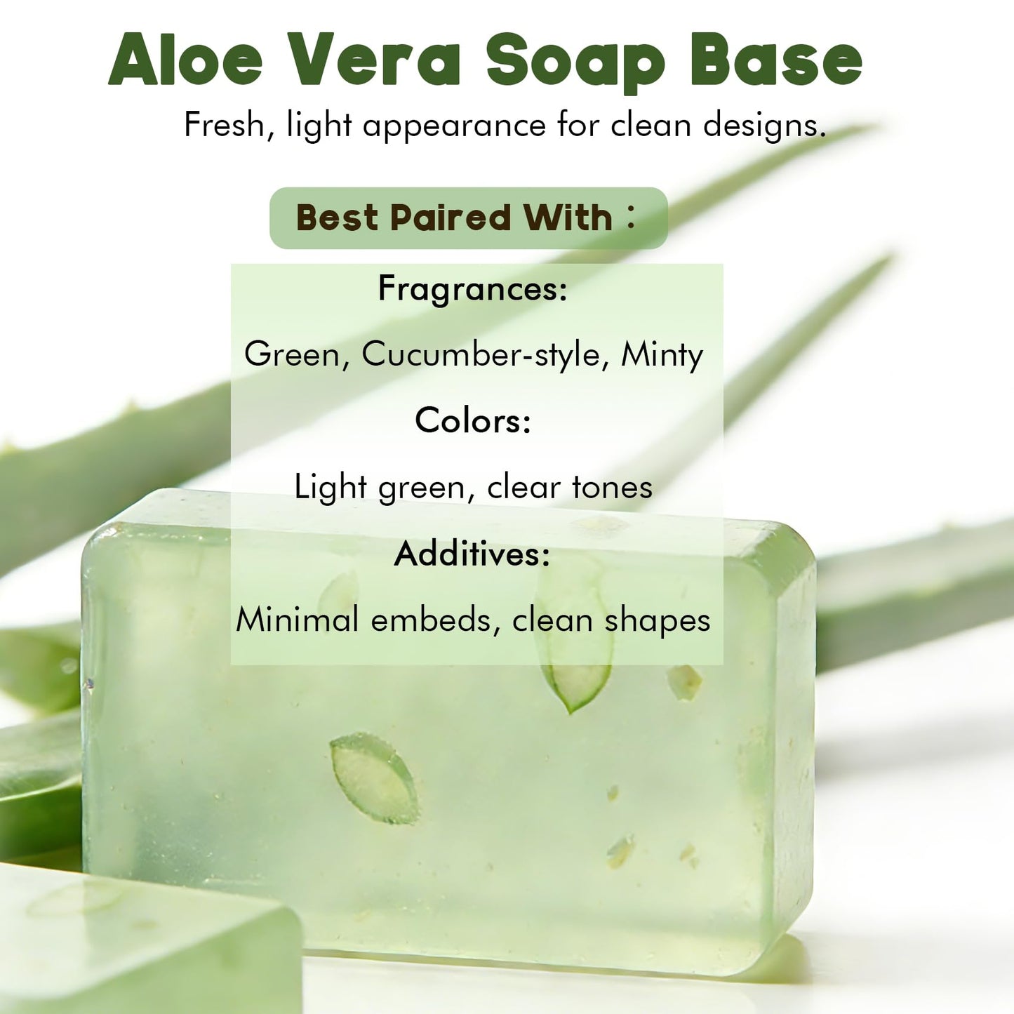 EDSRDPLT 2 lb Unscented Glycerin Soap Base – Melt and Pour Soap Base for DIY Crafting, Easy Cut, Smooth Melt & Clean Pour (Aloe Vera, 2 Pound)