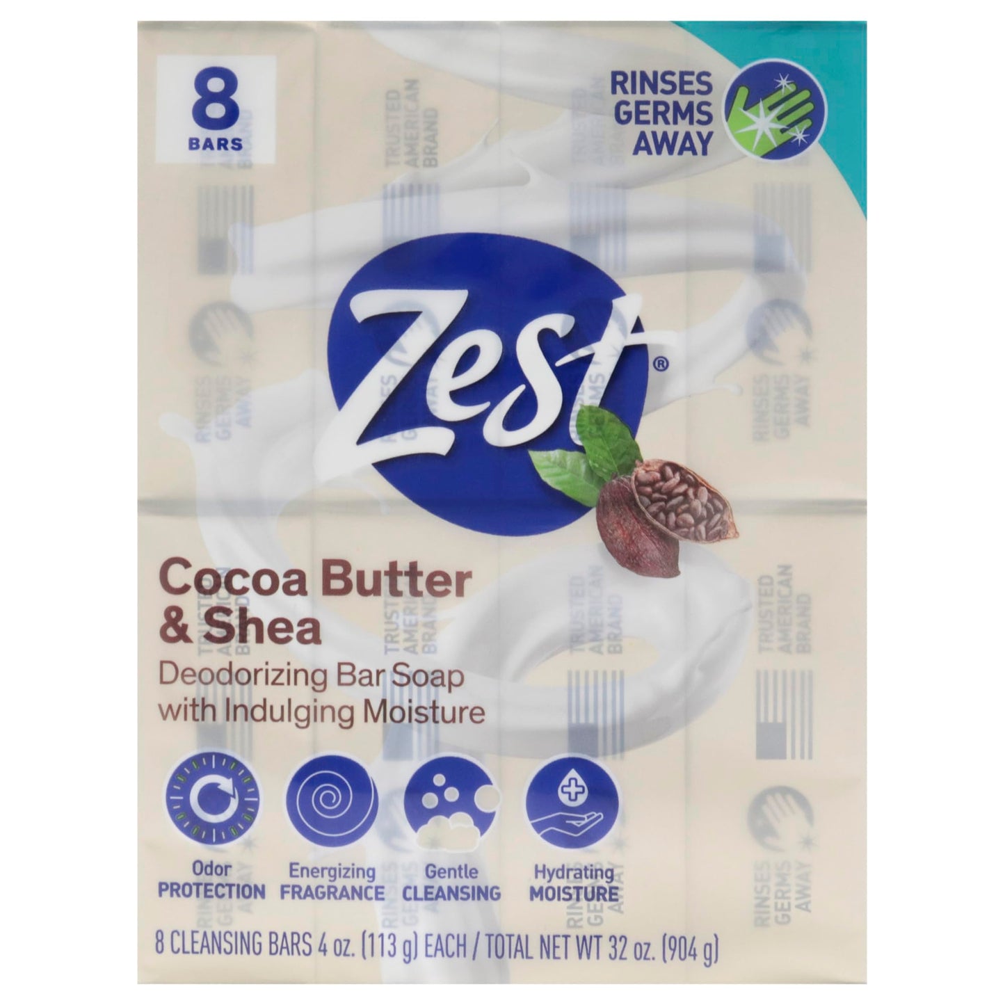 Zest Bar Soap -Enriched With Cocoa Butter And Shea for Ultra Moisturizing Cleansing - Leaves Your Body Feeling Silky Smooth And Deeply Moisturized (Pack of 48)