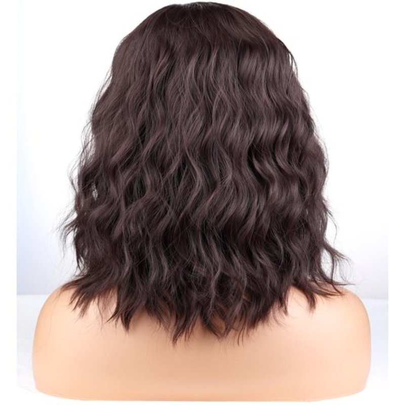 BERON Brown Wigs for Women Short Curly Wavy Wig Girls Mixed Brown Body Heat Resistant Synthetic Hair Wig for Cosplay Party or Daily Used