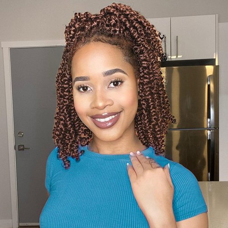 Fulcrum Passion Twist Crochet Hair 10 Inch, 8 Packs Pre Looped Passion Twist Hair, Pre-Twisted Passion Twist Crochet Hair For Black Women (10Inch (Pack of 8), 30#)